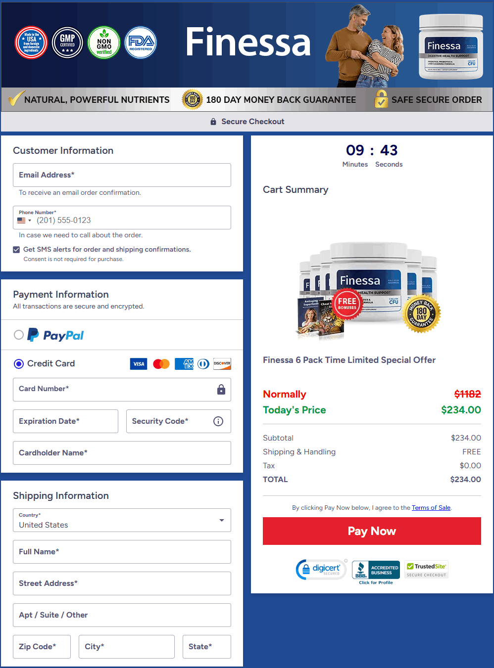 secure checkout page